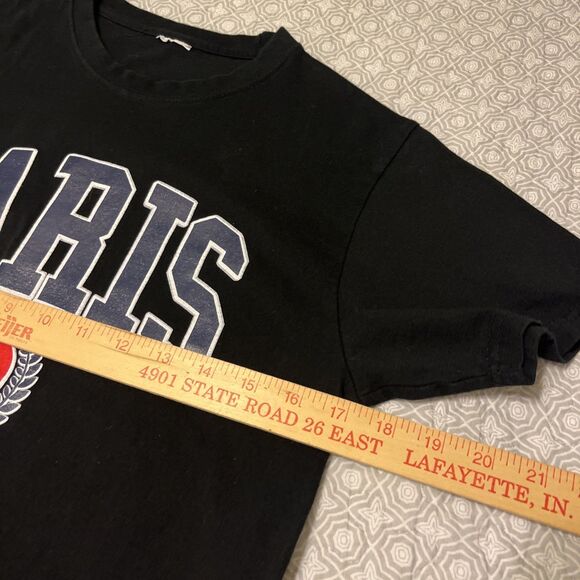 Paris France T-shirt Adult Small Black Short Sleeve Graphic Print Cotton Casual - Picture 3 of 6